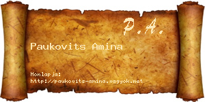 Paukovits Amina névjegykártya